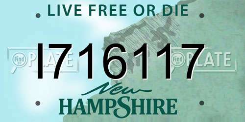 I716117 New Hampshire License Plate