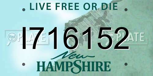 I716152 New Hampshire License Plate