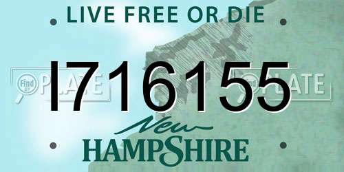 I716155 New Hampshire License Plate
