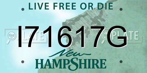 I71617G New Hampshire License Plate