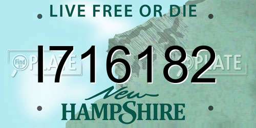 I716182 New Hampshire License Plate