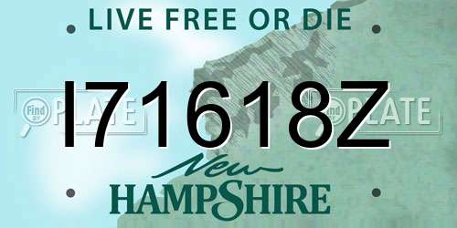 I71618Z New Hampshire License Plate