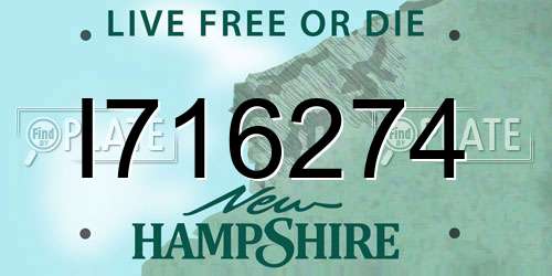 I716274 New Hampshire License Plate