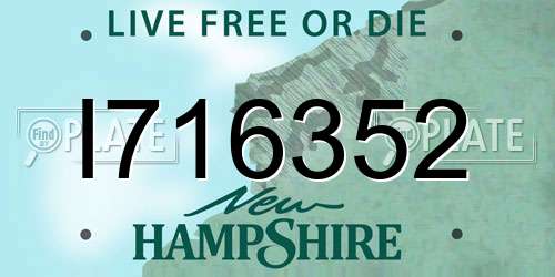 I716352 New Hampshire License Plate