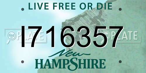 I716357 New Hampshire License Plate