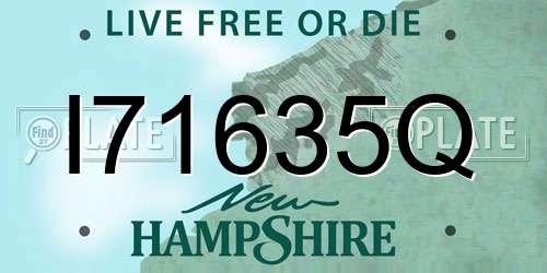 I71635Q New Hampshire License Plate