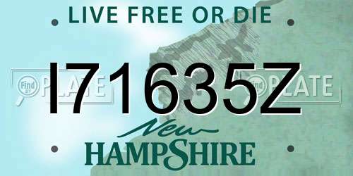 I71635Z New Hampshire License Plate
