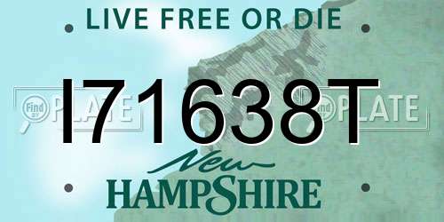 I71638T New Hampshire License Plate