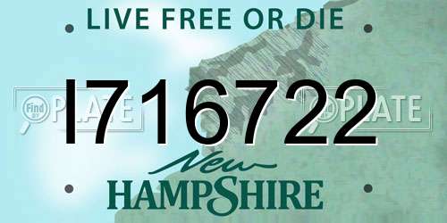 I716722 New Hampshire License Plate