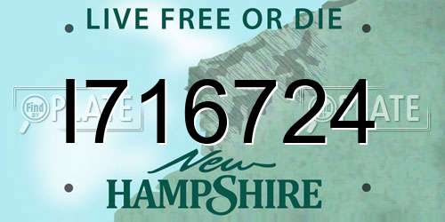 I716724 New Hampshire License Plate
