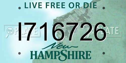 I716726 New Hampshire License Plate