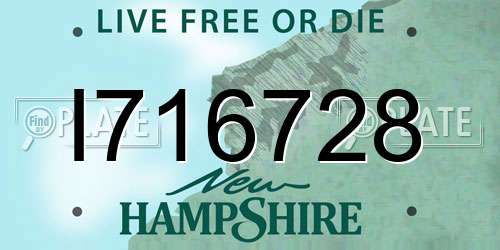 I716728 New Hampshire License Plate