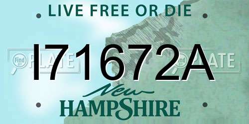 I71672A New Hampshire License Plate