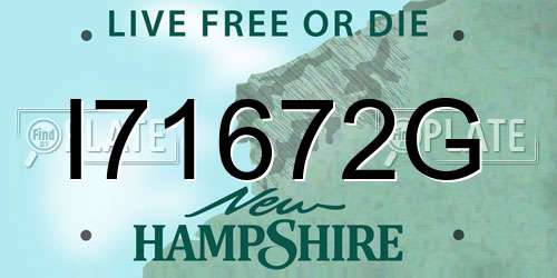 I71672G New Hampshire License Plate