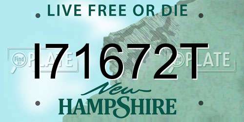 I71672T New Hampshire License Plate