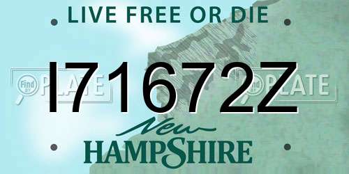 I71672Z New Hampshire License Plate