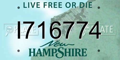 I716774 New Hampshire License Plate