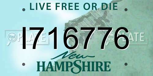 I716776 New Hampshire License Plate