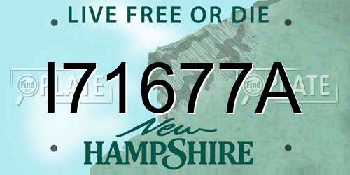 I71677A New Hampshire License Plate