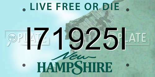 I71925I New Hampshire License Plate