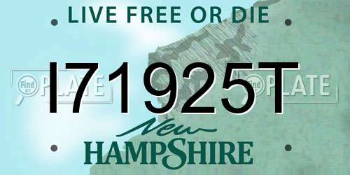 I71925T New Hampshire License Plate