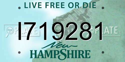 I719281 New Hampshire License Plate
