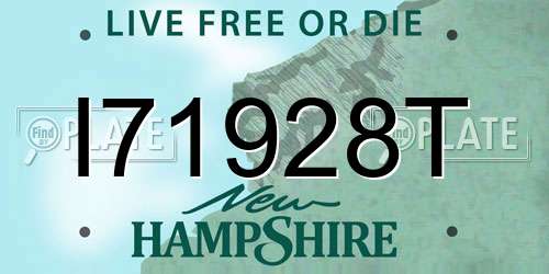 I71928T New Hampshire License Plate