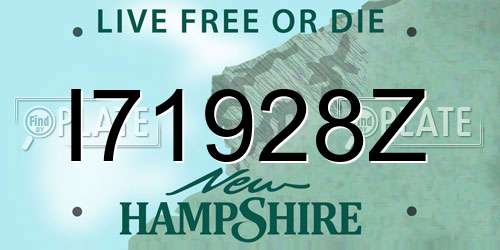 I71928Z New Hampshire License Plate