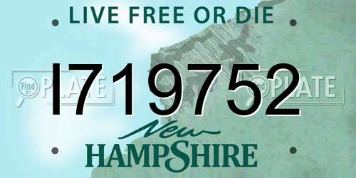 I719752 New Hampshire License Plate