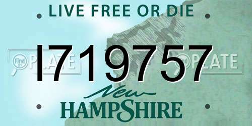 I719757 New Hampshire License Plate