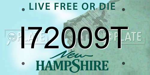 I72009T New Hampshire License Plate