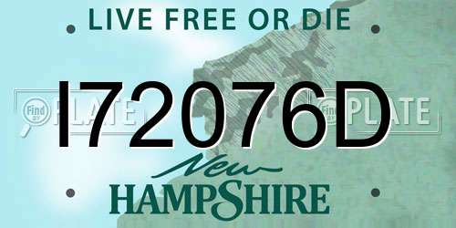 I72076D New Hampshire License Plate