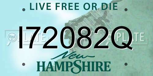 I72082Q New Hampshire License Plate