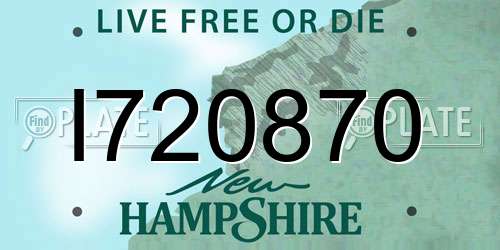 I720870 New Hampshire License Plate