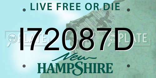 I72087D New Hampshire License Plate