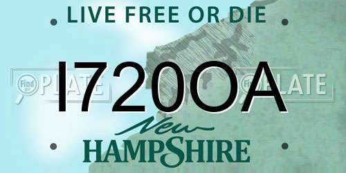 I720OA New Hampshire License Plate