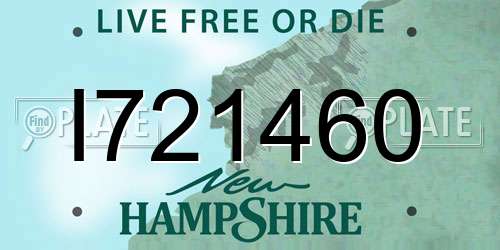 I721460 New Hampshire License Plate