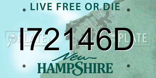 I72146D New Hampshire License Plate