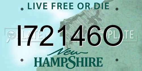 I72146O New Hampshire License Plate
