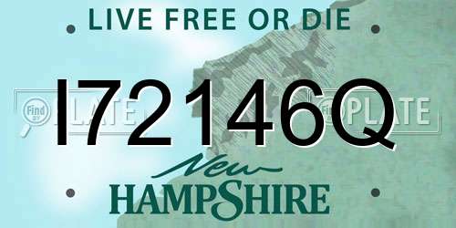 I72146Q New Hampshire License Plate