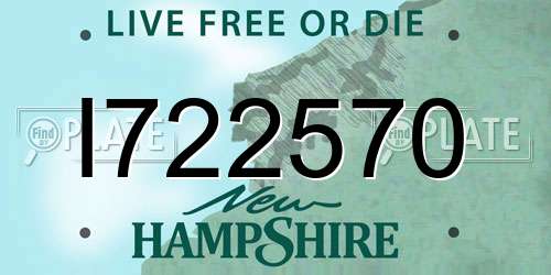 I722570 New Hampshire License Plate
