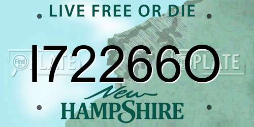 I72266O New Hampshire License Plate