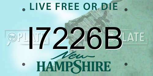 I7226B New Hampshire License Plate