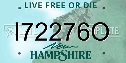 I72276O New Hampshire License Plate