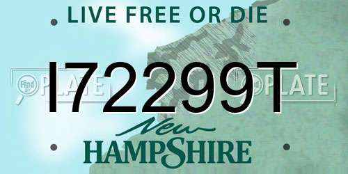 I72299T New Hampshire License Plate
