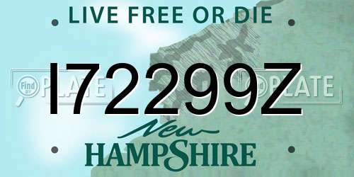 I72299Z New Hampshire License Plate