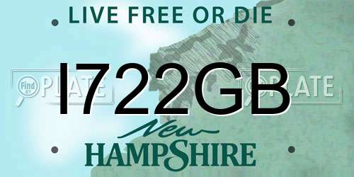 I722GB New Hampshire License Plate