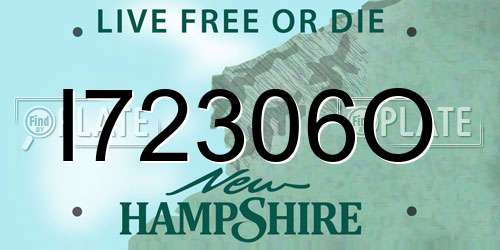 I72306O New Hampshire License Plate