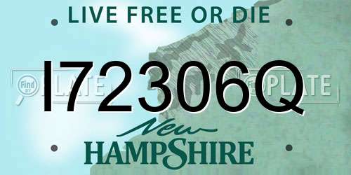 I72306Q New Hampshire License Plate