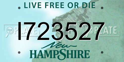 I723527 New Hampshire License Plate